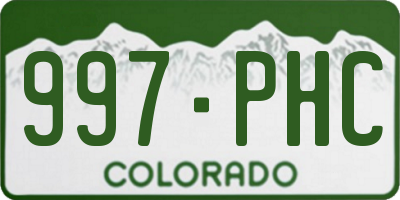 CO license plate 997PHC