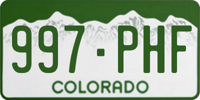 CO license plate 997PHF