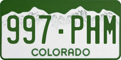 CO license plate 997PHM