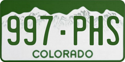 CO license plate 997PHS