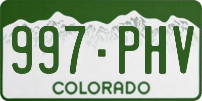 CO license plate 997PHV