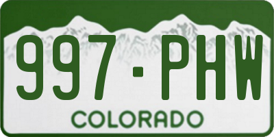 CO license plate 997PHW