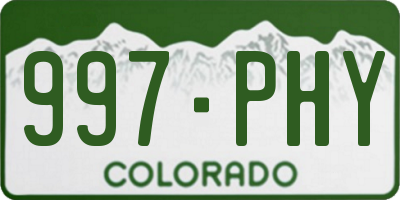 CO license plate 997PHY