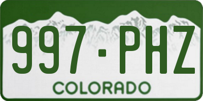 CO license plate 997PHZ