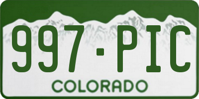 CO license plate 997PIC