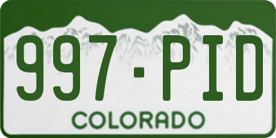 CO license plate 997PID