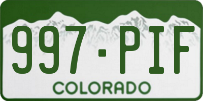 CO license plate 997PIF