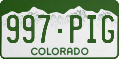 CO license plate 997PIG