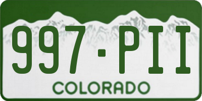 CO license plate 997PII