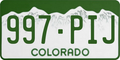 CO license plate 997PIJ
