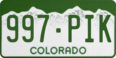 CO license plate 997PIK