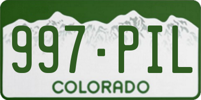CO license plate 997PIL