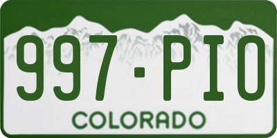 CO license plate 997PIO