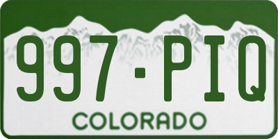 CO license plate 997PIQ