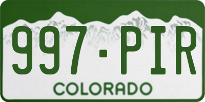 CO license plate 997PIR