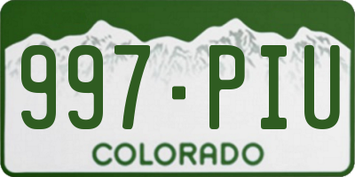 CO license plate 997PIU