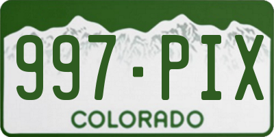 CO license plate 997PIX