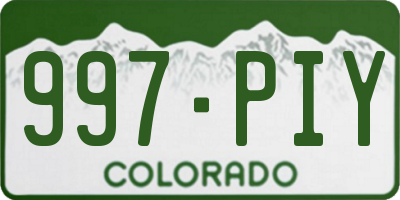 CO license plate 997PIY