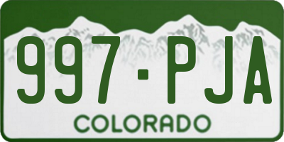 CO license plate 997PJA