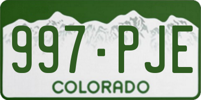 CO license plate 997PJE