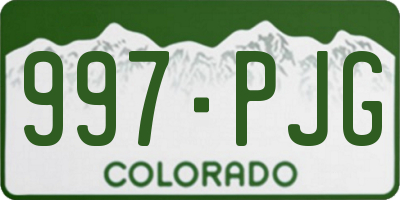 CO license plate 997PJG