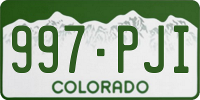 CO license plate 997PJI