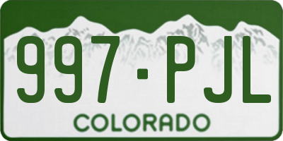CO license plate 997PJL