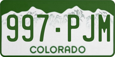 CO license plate 997PJM