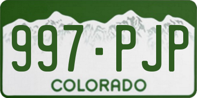 CO license plate 997PJP