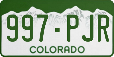 CO license plate 997PJR