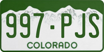 CO license plate 997PJS