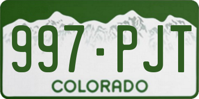CO license plate 997PJT
