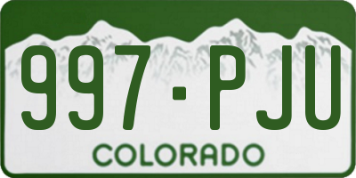 CO license plate 997PJU