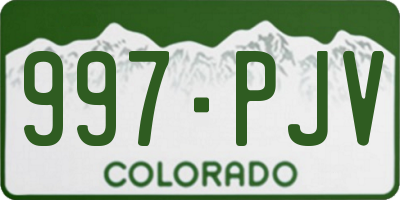 CO license plate 997PJV