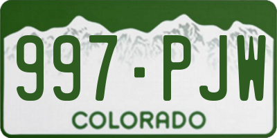 CO license plate 997PJW