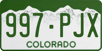 CO license plate 997PJX