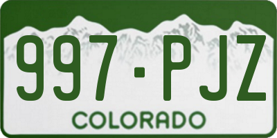 CO license plate 997PJZ