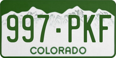CO license plate 997PKF