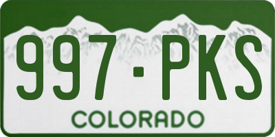 CO license plate 997PKS
