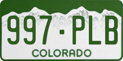 CO license plate 997PLB