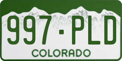 CO license plate 997PLD