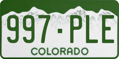 CO license plate 997PLE