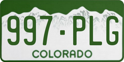 CO license plate 997PLG