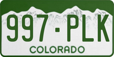 CO license plate 997PLK