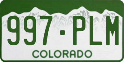 CO license plate 997PLM
