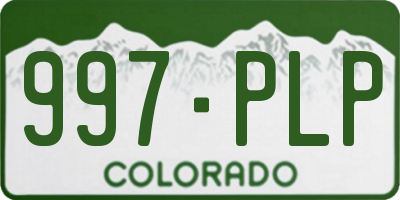 CO license plate 997PLP