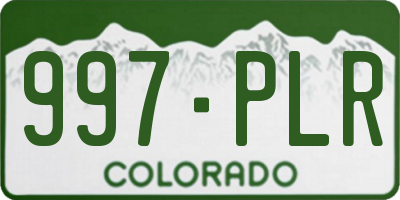 CO license plate 997PLR