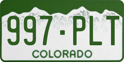 CO license plate 997PLT