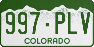 CO license plate 997PLV