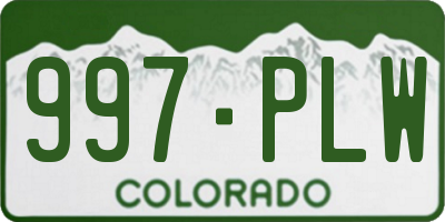 CO license plate 997PLW